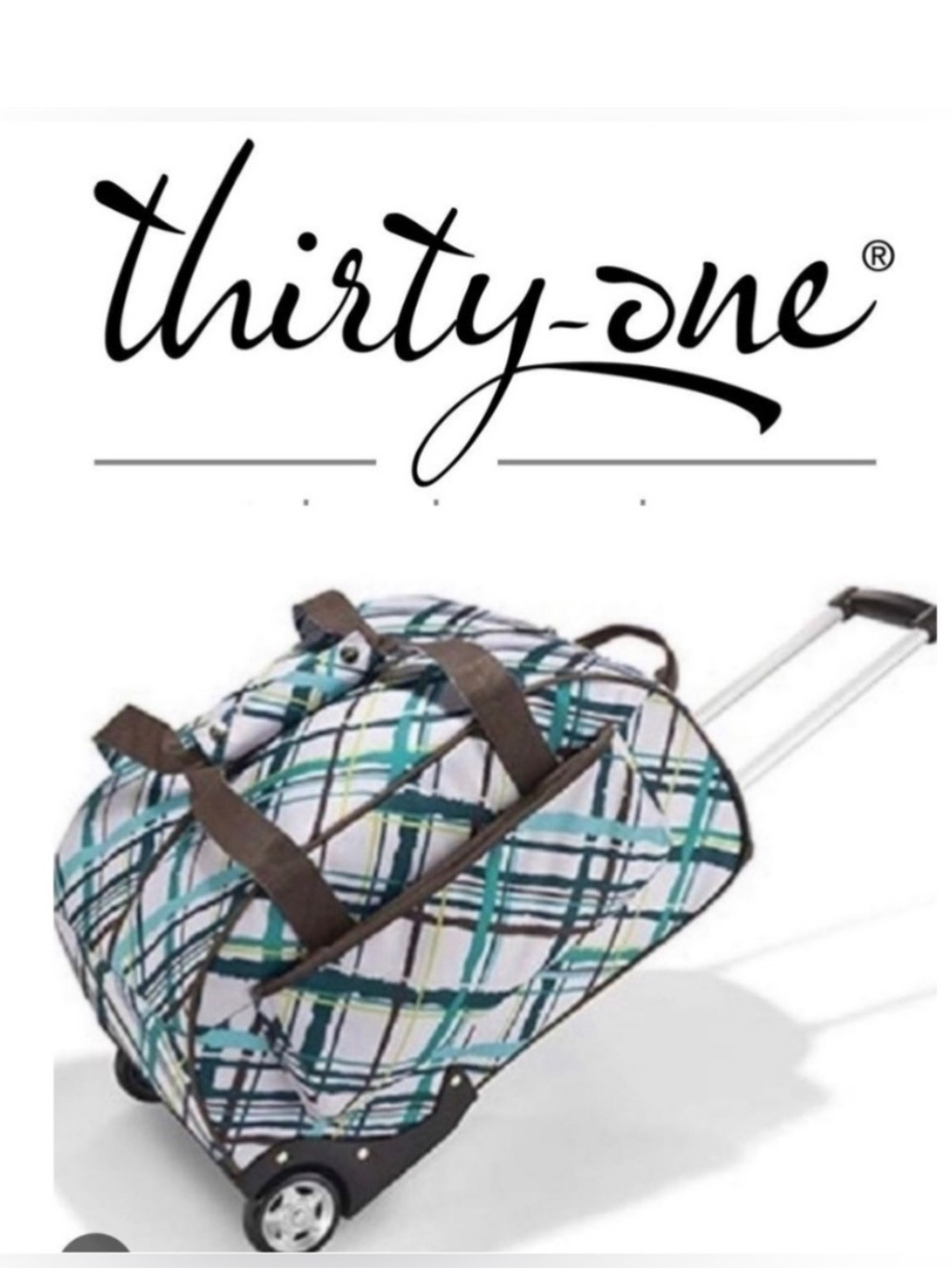 Thirty-one Uptown Rolling Weekender Sea Plaid